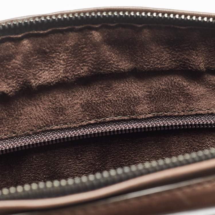 Pre Owned Ermenegildo Zegna Brown Ombre Leather Briefcase Bag