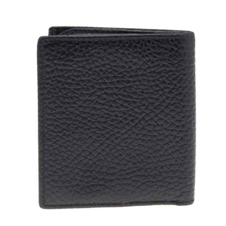 Pre Owned Ermenegildo Zegna Black Leather Bifold Wallet