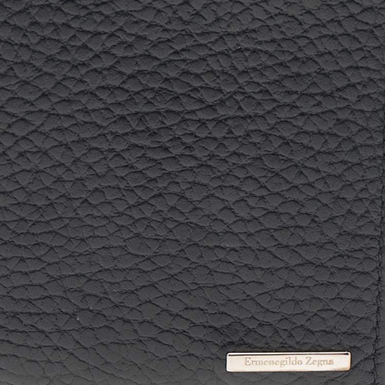 Pre Owned Ermenegildo Zegna Black Leather Bifold Wallet