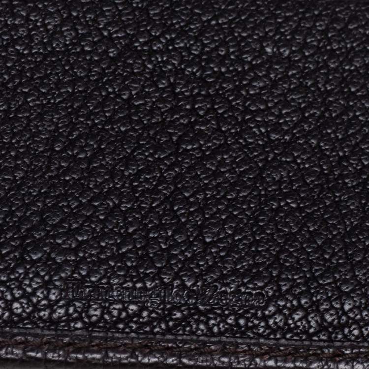 Pre Owned Ermenegildo Zegna Dark Brown Leather Bifold Wallet 