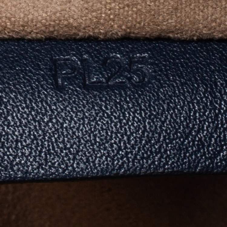 Pre Owned Ermenegildo Zegna Navy Blue Woven Leather Wristlet Pouch