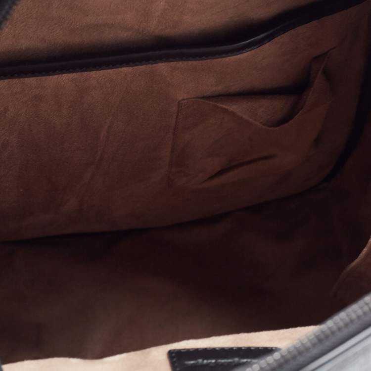 Pre Owned Ermenegildo Zegna Black/Grey Coated Canvas and Leather Backpack