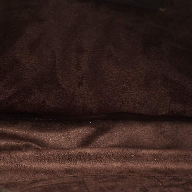 Pre Owned Ermenegildo Zegna Dark Brown Leather Zip Briefcase Bag