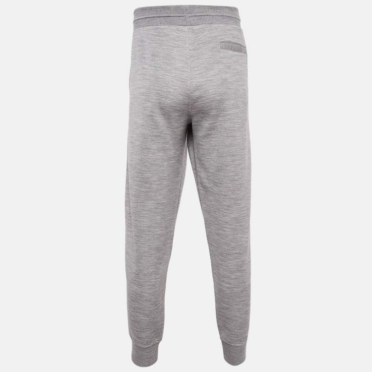 Pre Owned Ermenegildo Zegna Grey Wool Blend Knit Joggers L