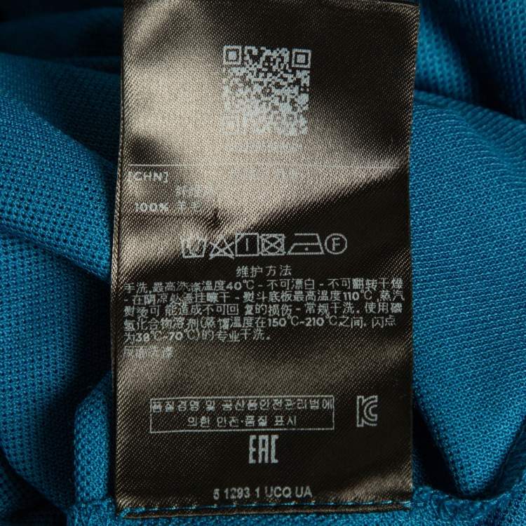 Pre Owned Ermenegildo Zegna Blue Pique Jersey Polo T-Shirt XL