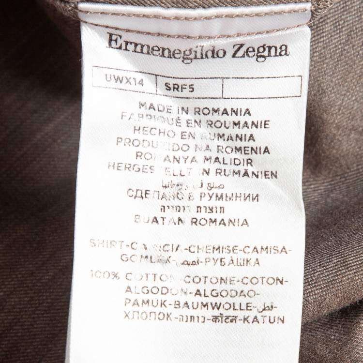 مملوكة مسبقًا Ermenegildo Zegna Light Brown Cotton T-Shirt L
