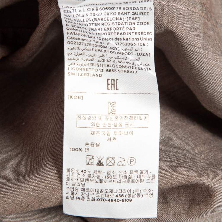 مملوكة مسبقًا Ermenegildo Zegna Light Brown Cotton T-Shirt L