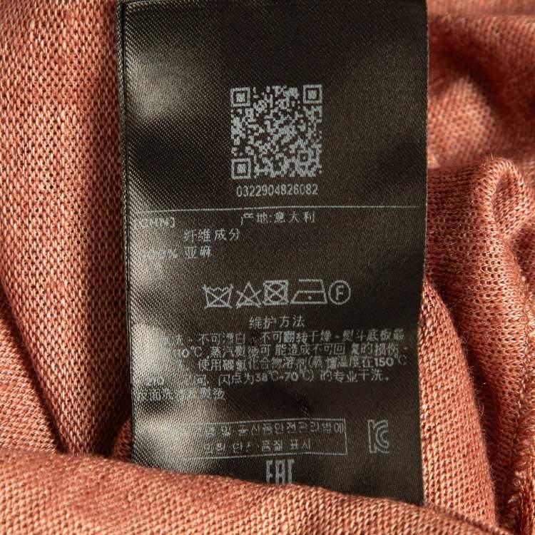 Pre Owned Ermenegildo Zegna Pink Linen Jersey Polo T-Shirt M