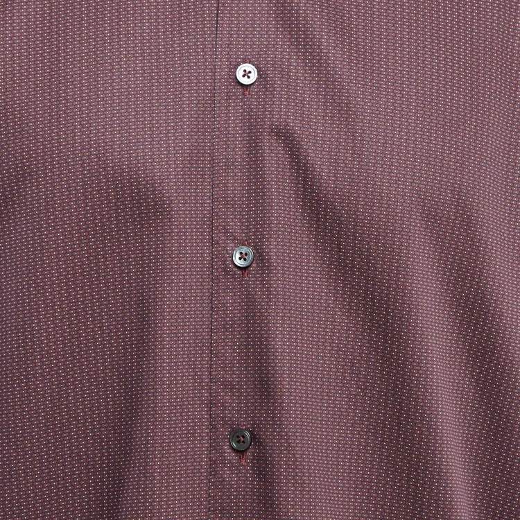 Pre Owned Ermenegildo Zegna Burgundy Printed Cotton Button Down Shirt L