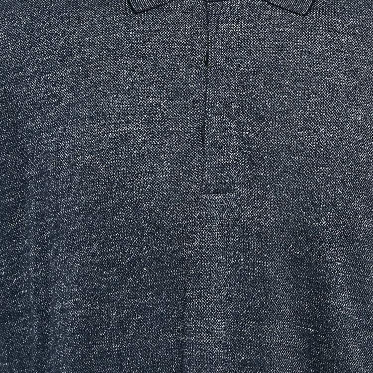 Pre Owned Ermenegildo Zegna Blue Cotton Blend Polo T-Shirt XL