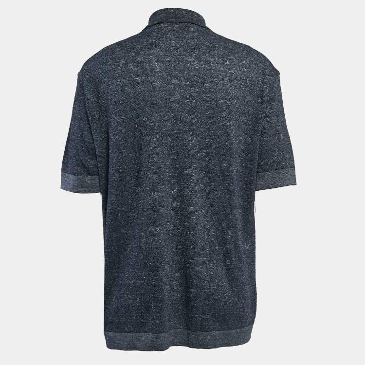 Pre Owned Ermenegildo Zegna Blue Cotton Blend Polo T-Shirt XL