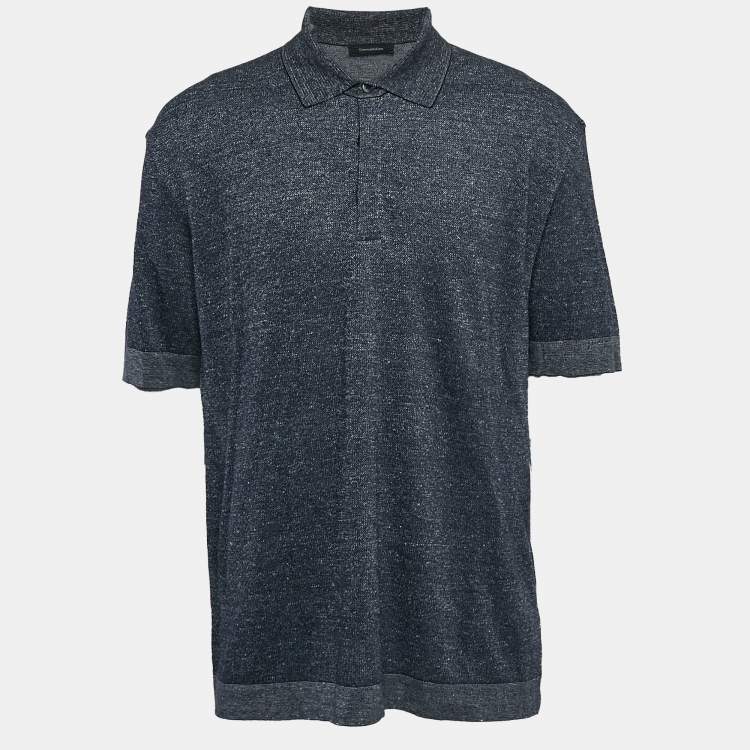 Pre Owned Ermenegildo Zegna Blue Cotton Blend Polo T-Shirt XL