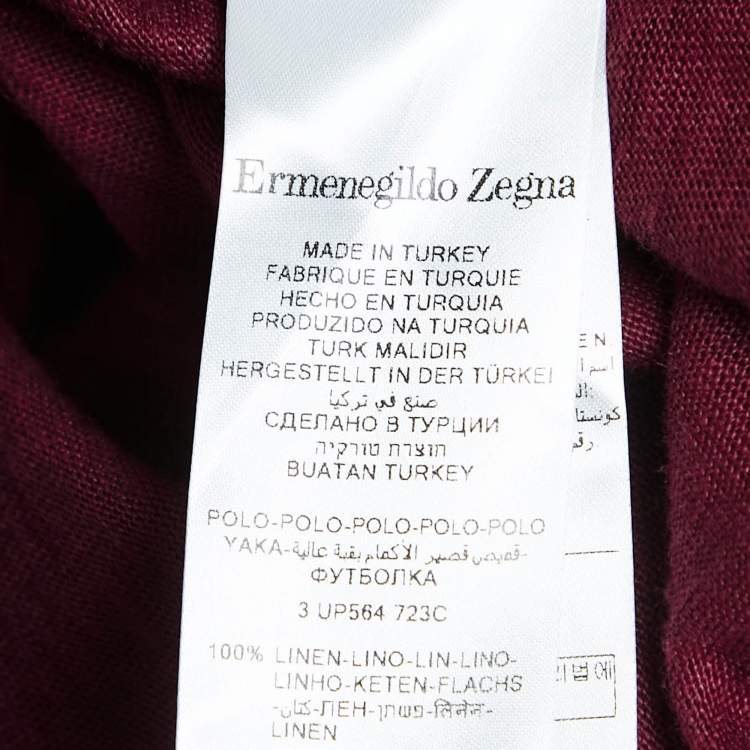 Pre Owned Ermenegildo Zegna Red Jersey Polo T-Shirt XL