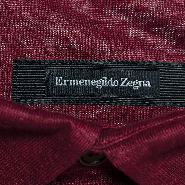 Pre Owned Ermenegildo Zegna Red Jersey Polo T-Shirt XL
