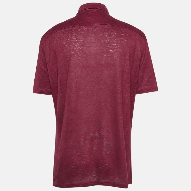 Pre Owned Ermenegildo Zegna Red Jersey Polo T-Shirt XL