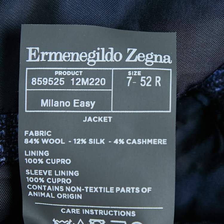 Pre Owned Ermenegildo Zegna Navy Blue Wool Winter Crossover Blazer XL