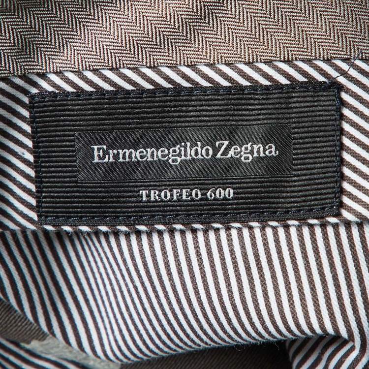 Pre Owned Ermenegildo Zegna Grey Wool & Silk Trofeo 600 Regular Fit Trousers XL