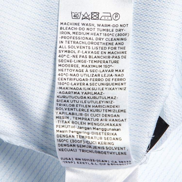 Pre Owned Ermenegildo Zegna White Pinstripe Cotton Shirt M