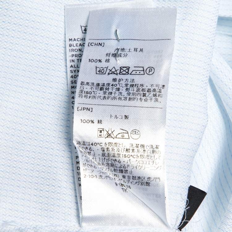 Pre Owned Ermenegildo Zegna White Pinstripe Cotton Shirt M