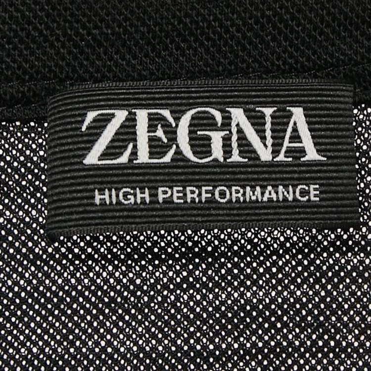 Pre Owned Ermenegildo Zegna Black Wool Pique Polo T-Shirt XL
