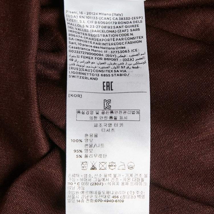 Pre Owned Ermenegildo Zegna Brown Jersey Raglan Sleeve T-Shirt L