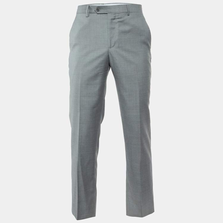 Pre Owned Ermenegildo Zegna Grey Wool Trousers M