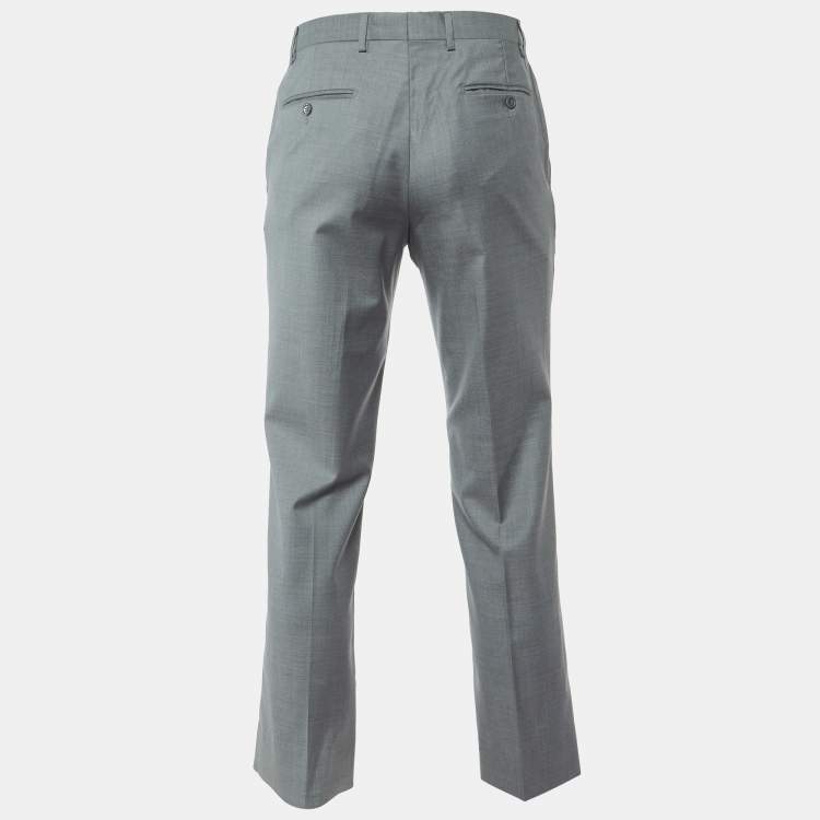 Pre Owned Ermenegildo Zegna Grey Wool Trousers M