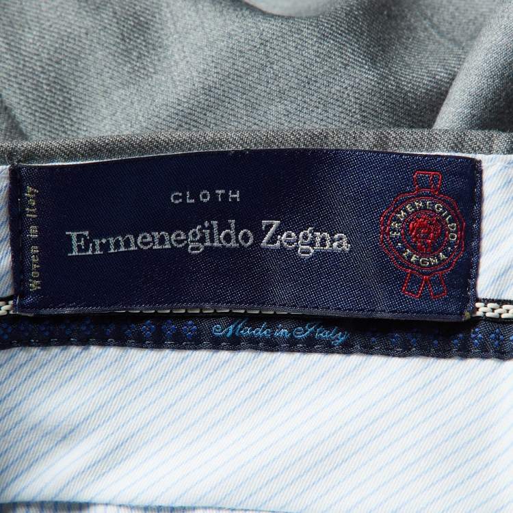 Pre Owned Ermenegildo Zegna Grey Wool Trousers M