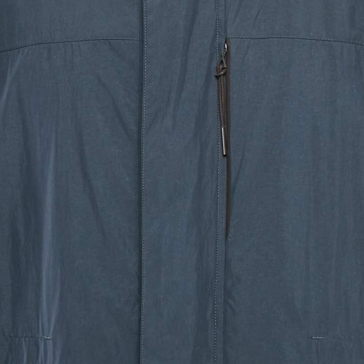 Pre Owned Ermenegildo Zegna Navy Blue Nylon Stratos Field Jacket 4XL