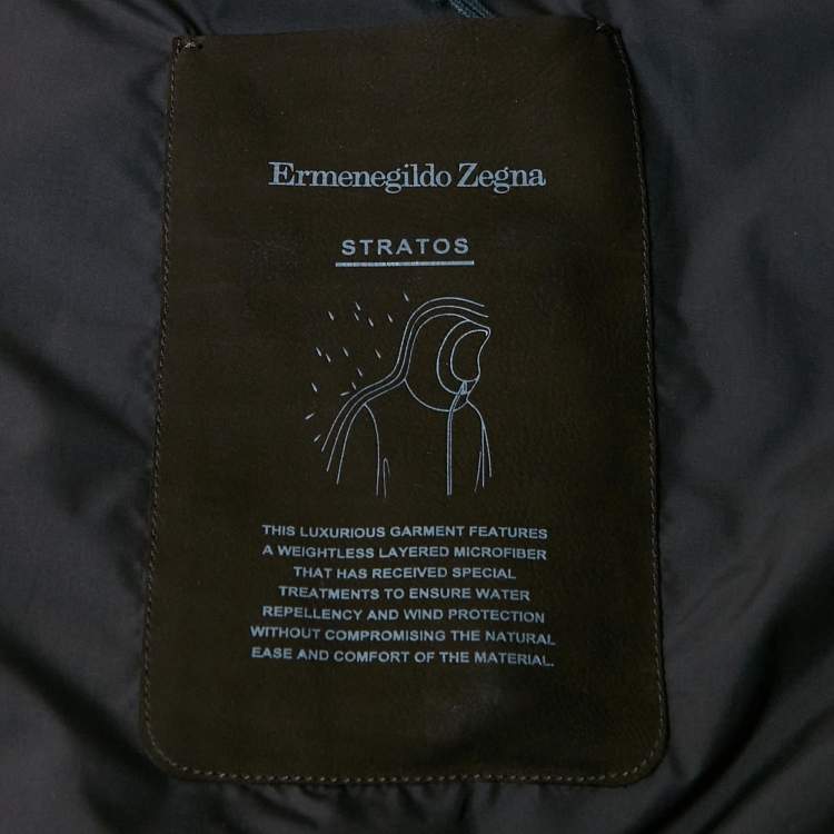Pre Owned Ermenegildo Zegna Navy Blue Nylon Stratos Field Jacket 4XL