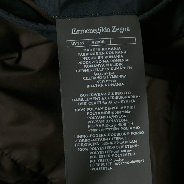 Pre Owned Ermenegildo Zegna Navy Blue Nylon Stratos Field Jacket 4XL