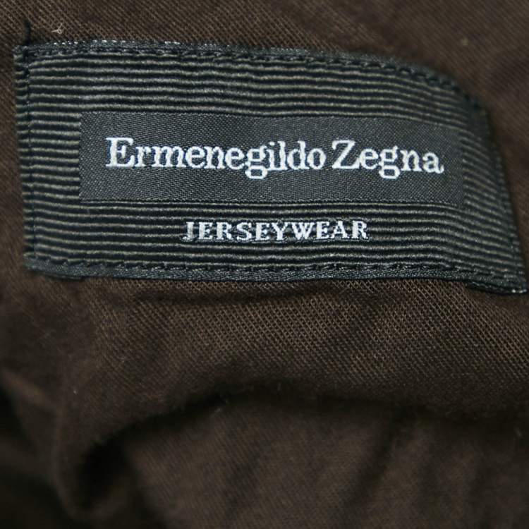 Pre Owned Ermenegildo Zegna Grey Wool Knit Utility Pants 4XL