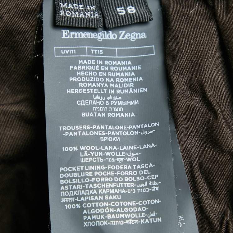 Pre Owned Ermenegildo Zegna Grey Wool Knit Utility Pants 4XL