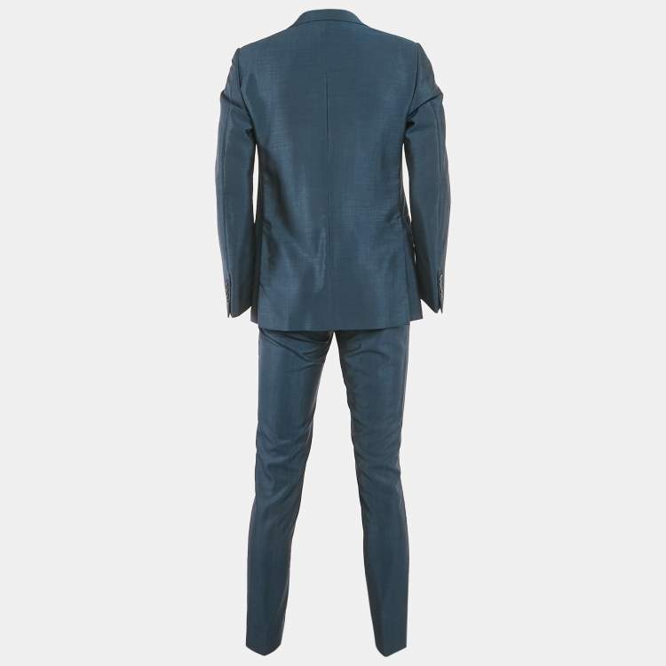 Pre Owned Ermenegildo Zegna Blue Wool Pants Suit M