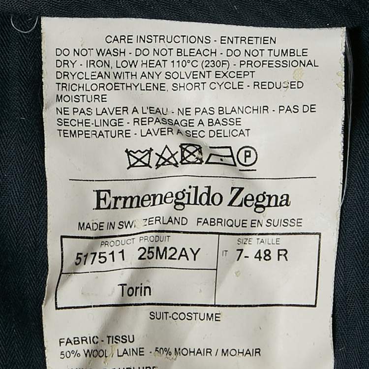 Pre Owned Ermenegildo Zegna Blue Wool Pants Suit M