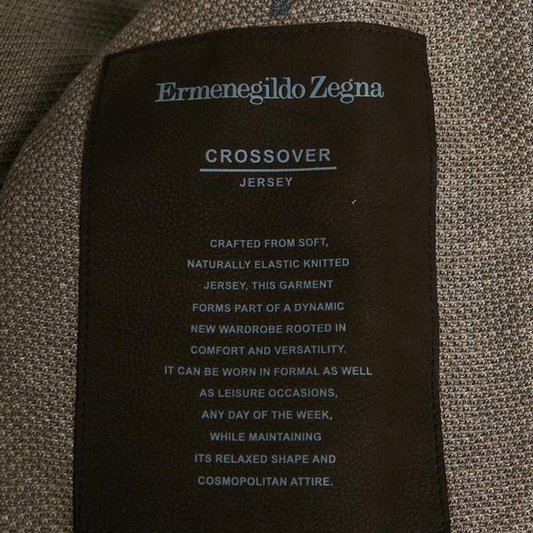 Pre Owned Ermenegildo Zegna Brown Jersey Single Breasted Blazer XL