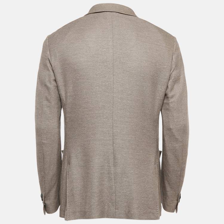 Pre Owned Ermenegildo Zegna Brown Jersey Single Breasted Blazer XL