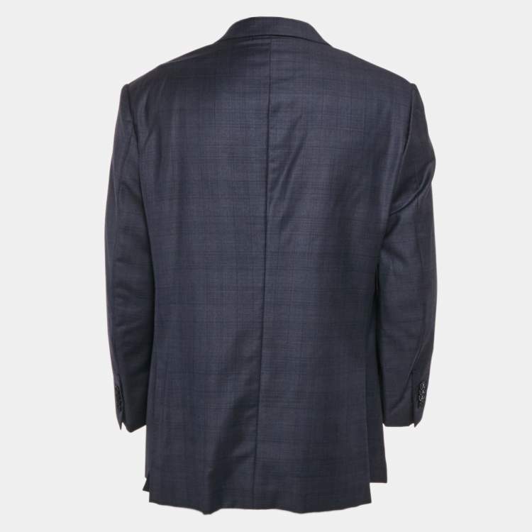 Pre Owned Ermenegildo Zegna Blue Wool Single Breasted Trofeo Blazer XXL