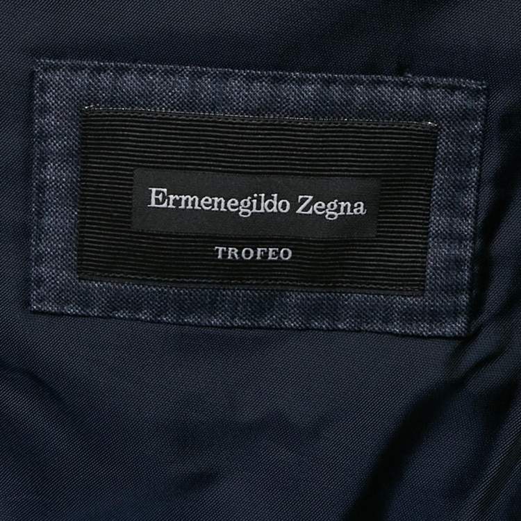 Pre Owned Ermenegildo Zegna Blue Wool Single Breasted Trofeo Blazer XXL