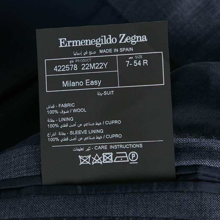 Pre Owned Ermenegildo Zegna Blue Wool Single Breasted Trofeo Blazer XXL