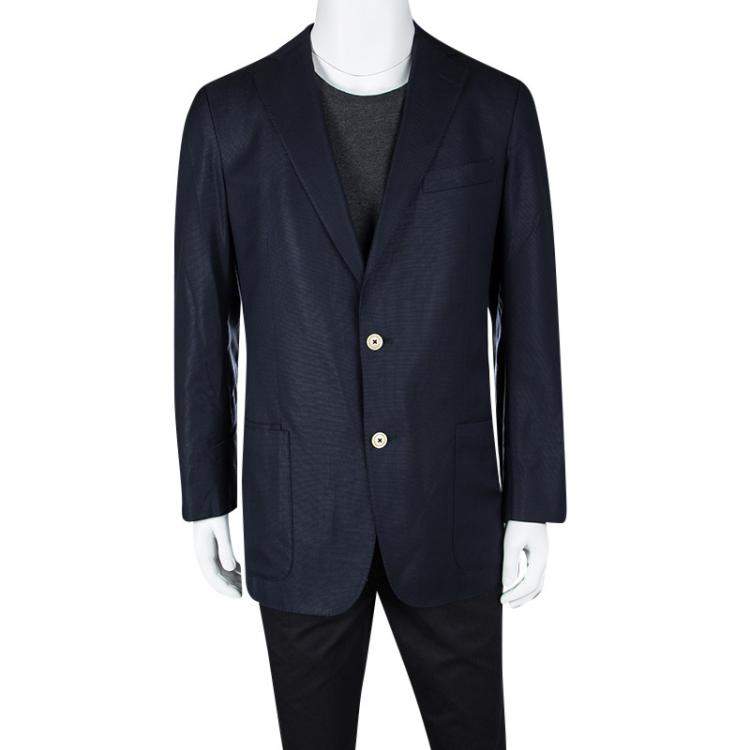 Pre Owned Ermenegildo Zegna Navy Blue Travel Blazer XL