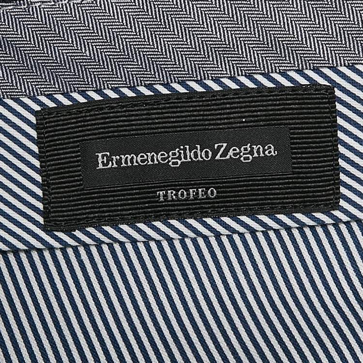 Pre Owned Ermenegildo Zegna Navy Blue Wool Formal Trousers XL