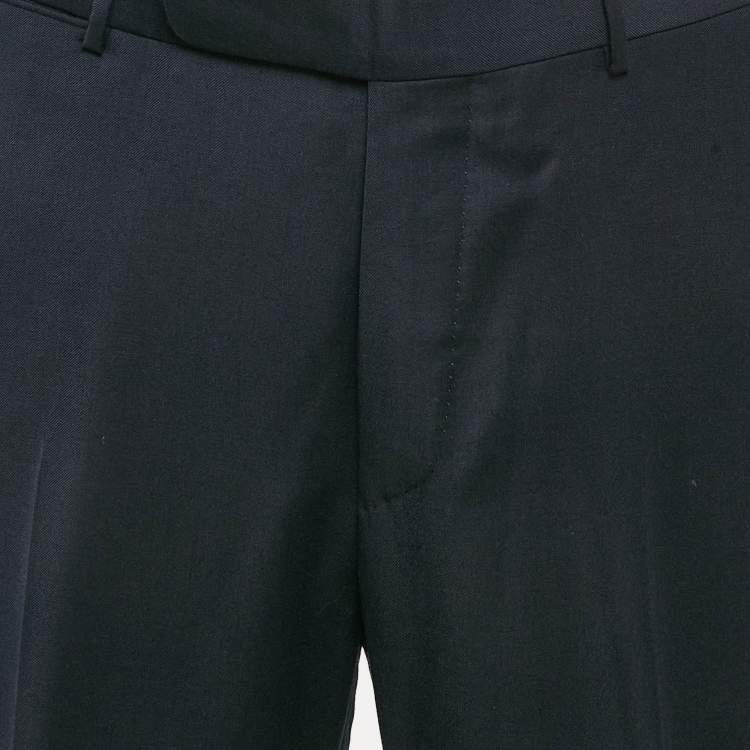 Pre Owned Ermenegildo Zegna Navy Blue Wool Formal Trousers XL