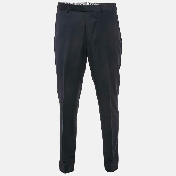 Pre Owned Ermenegildo Zegna Navy Blue Wool Formal Trousers XL
