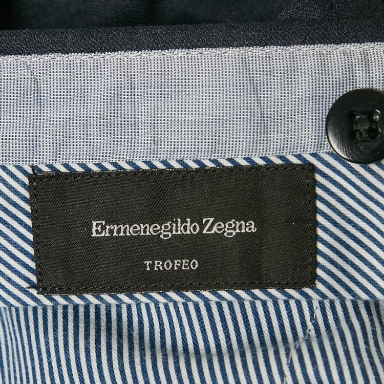 مملوكة مسبقًا Ermenegildo Zegna Navy Blue Wool Formal Trousers M