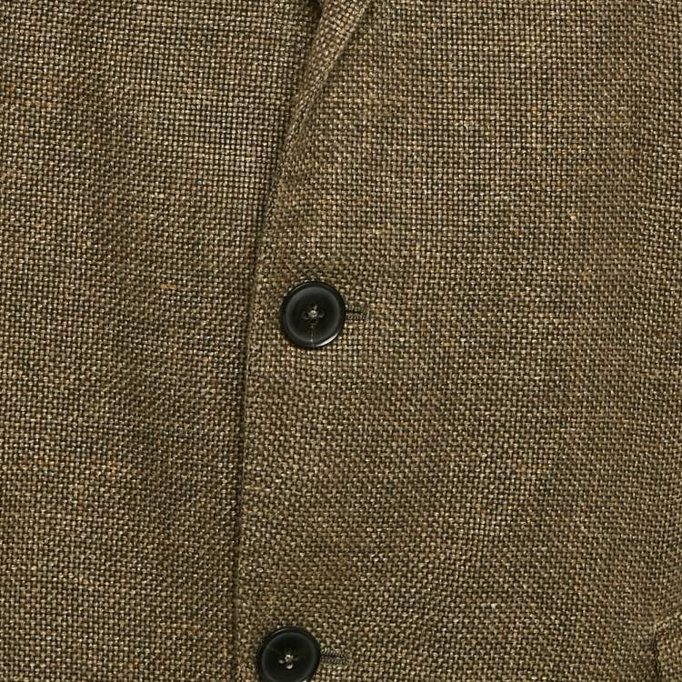 مملوكة مسبقًا Ermenegildo Zegna Green Wool Blend Single Breasted Blazer XXXL