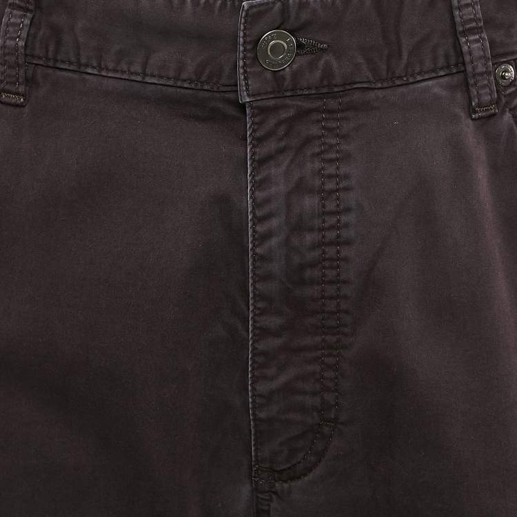 Pre Owned Ermenegildo Zegna Brown Cotton Jeans XL Waist 36"