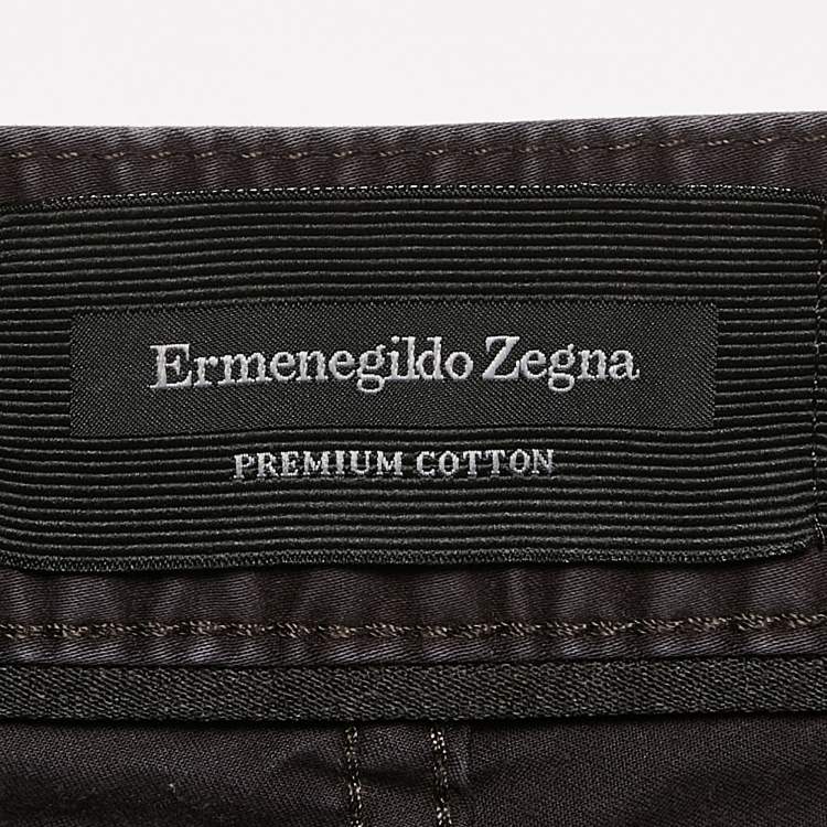 Pre Owned Ermenegildo Zegna Brown Cotton Jeans XL Waist 36"
