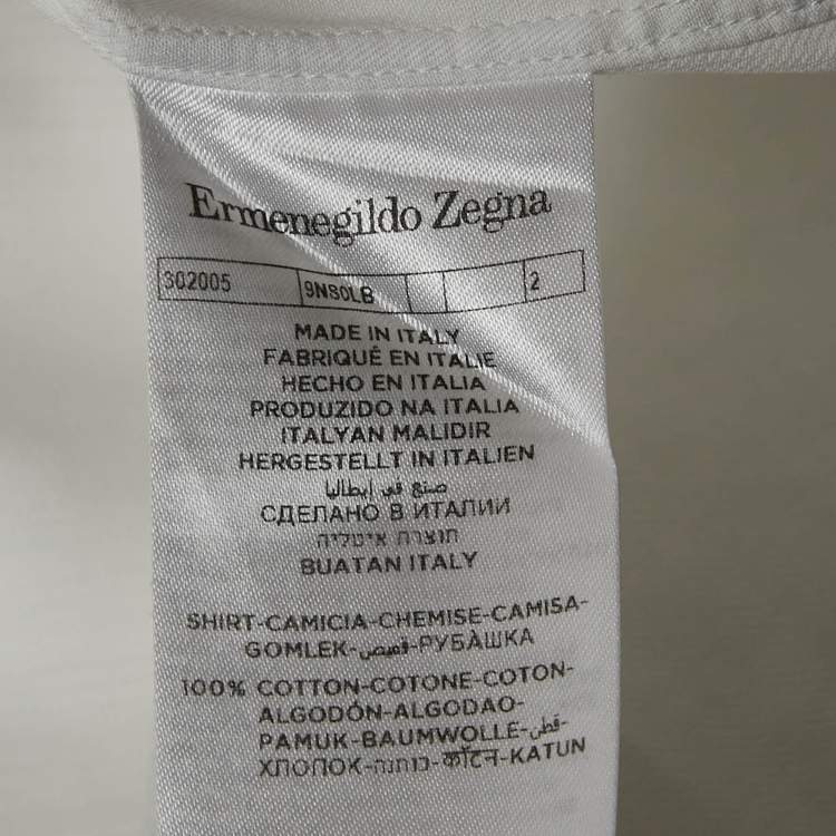 Pre Owned Ermenegildo Zegna White Cotton Button Front Shirt 4XL