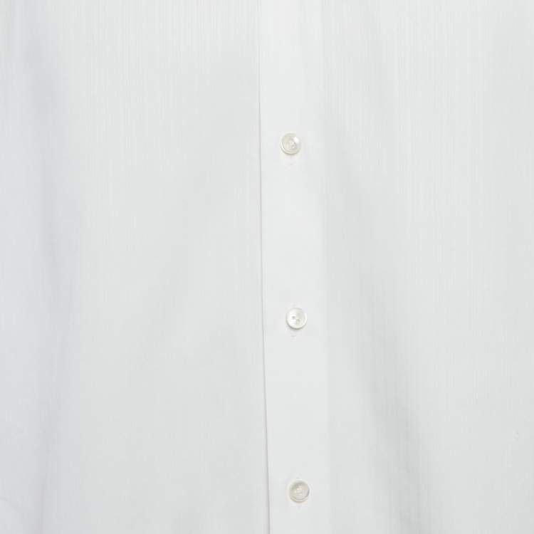 Pre Owned Ermenegildo Zegna White Cotton Button Front Shirt 4XL